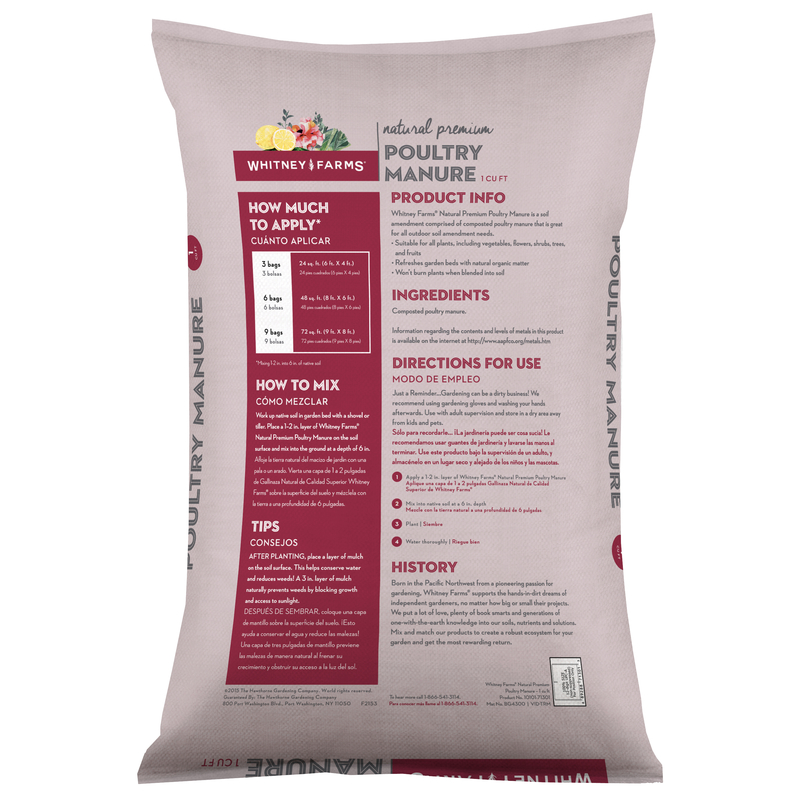 Poultry Manure, Whitney Farms, Solid, 1CuFt - 2