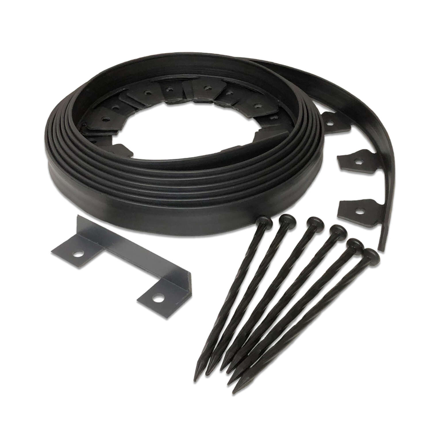 Landscape Edging Kit, 20ft L X 1-1/2in H, Dewitt, Plastic, Black - 2