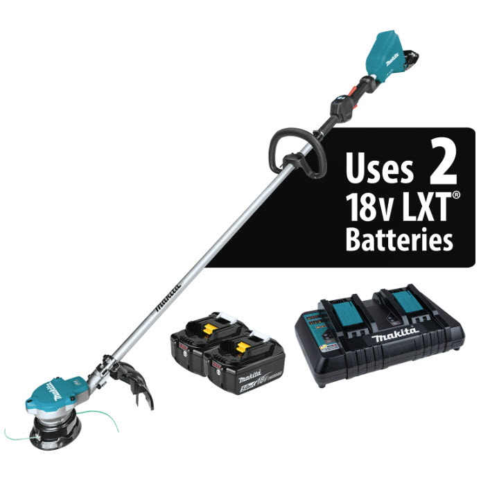 String Trimmer Kit, Makita, 2 Batteries and Charger Included, 5 Ah, 18 V, Lithium-Ion, 3 -Speed, 0.08 in Dia Line - 2