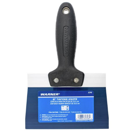 Drywall Taping Knife, Warner, Blue Steel, 6 in W, Steel Blade, Plastic Handle - 1