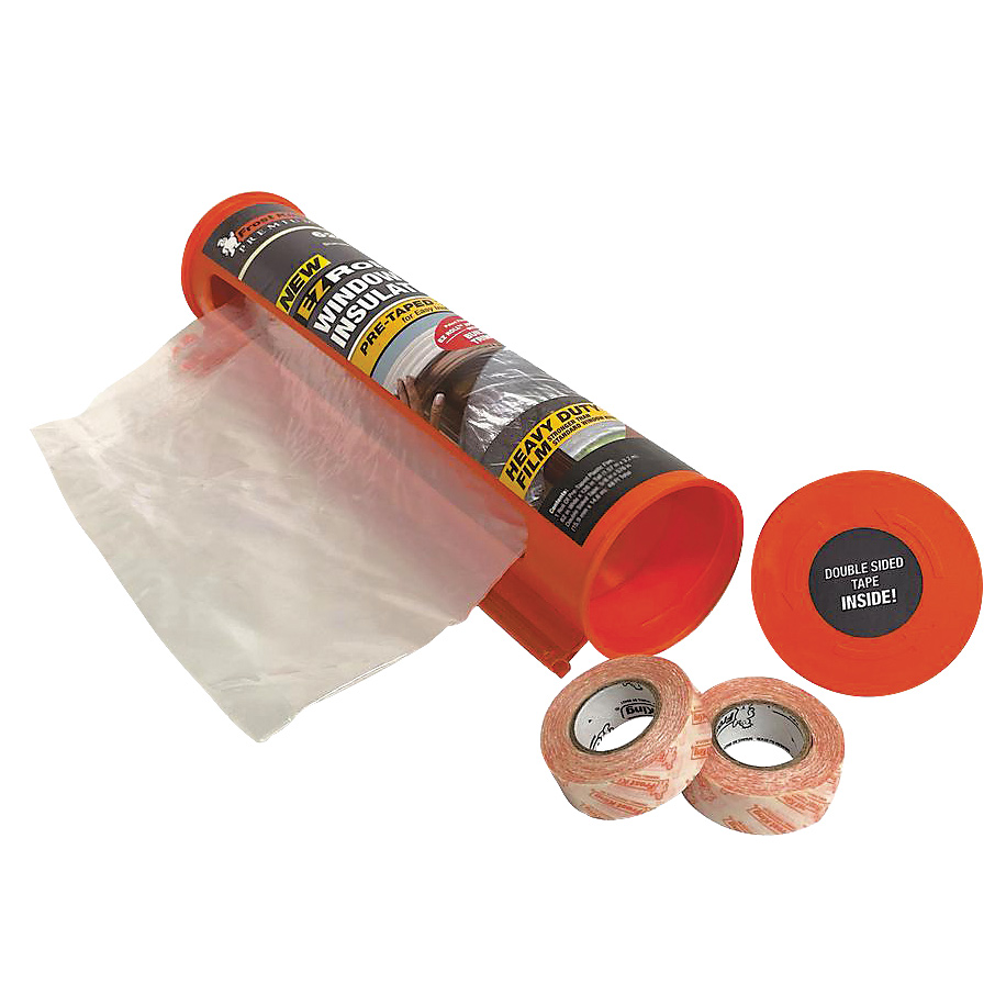 EZ Roll Window Shrink Kit, Frost King, 126 in W, 1.5 mm Thick, 62 in L, Polyethylene, Clear - 1