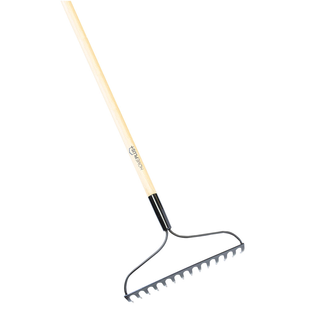 Landscapers Select Bow Rake, Home Plus, 13.5 in W Head, 14 -Tine, Steel Tine, 48 in L Handle - 1