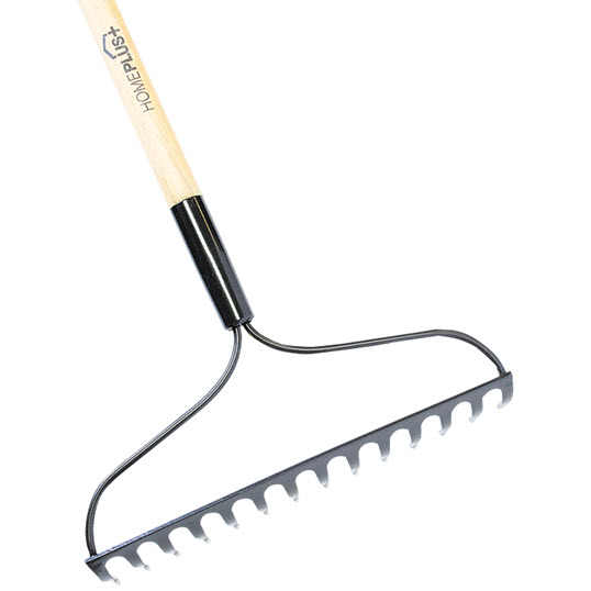 Landscapers Select Bow Rake, Home Plus, 13.5 in W Head, 14 -Tine, Steel Tine, 48 in L Handle - 1