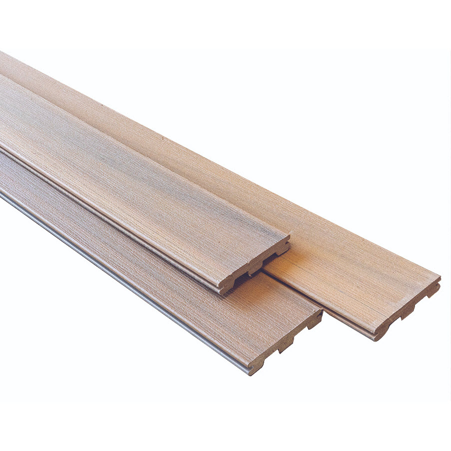 Composite Decking Board, Timbertech, 1 in x 6 in x 12 ft, Edge Prime Plus, Grooved Edge, Coconut Husk - 1