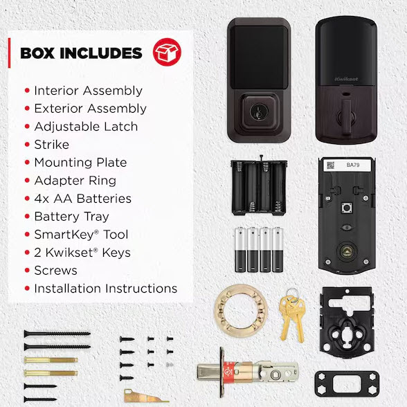 Electronic Deadbolt, Kwikset, Halo Touchscreen, Wifi, AAA Grade, Zinc, Venetian Bronze - 3