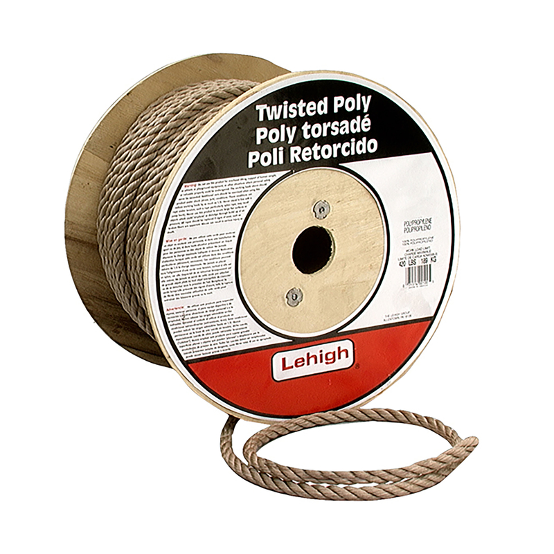 Rope, Koch, 5/8 in, 700 lb Working Load, Polypropylene, Brown, Sold by the Foot - 1