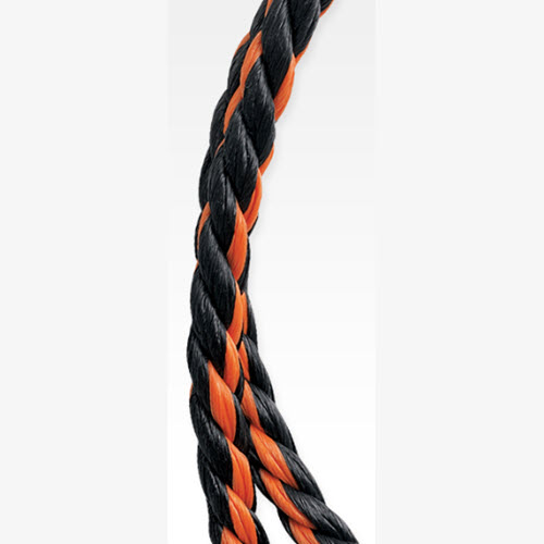 Rope, Koch, 5/8 in Dia, 700 lb Working Load, Polypropylene, Black/Orange, Sold by the Foot - 2