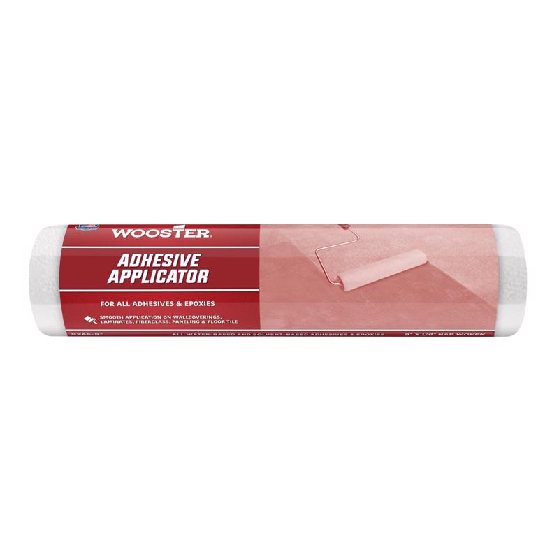 Roller Cover, Wooster, 1/8 in Thick Nap, 9 in L, Fabric Cover, White - 2