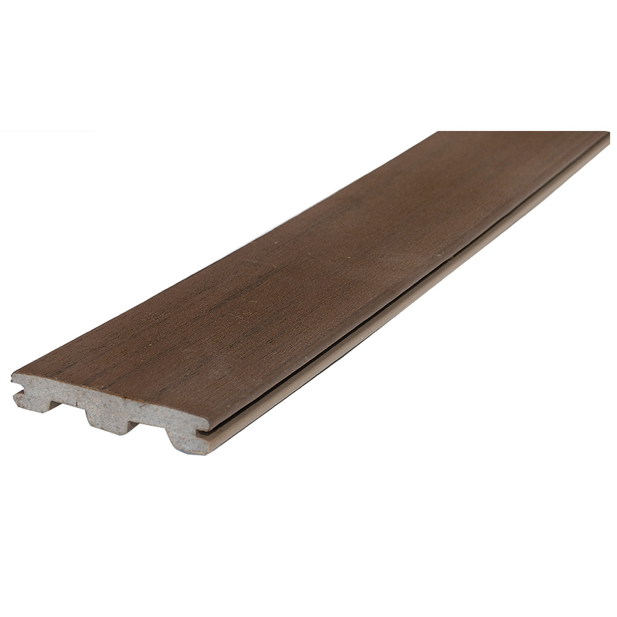 Composite Decking Board, Timbertech, 1 in x 6 in x 16 ft, Edge Prime Plus, Grooved Edge, Dark Cocoa - 1