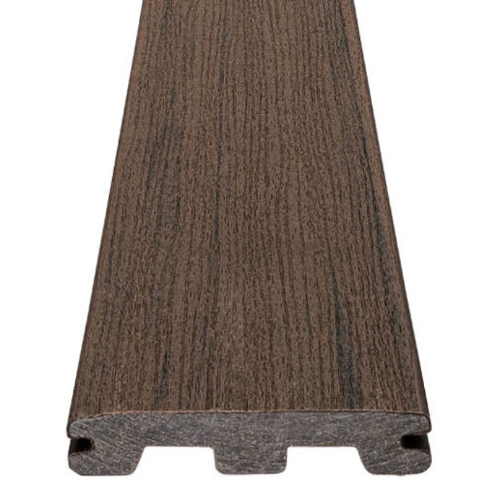 Composite Decking Board, Timbertech, 1 in x 6 in x 12 ft, Edge Prime Plus, Grooved Edge, Dark Cocoa - 2