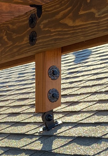 Roof Riser, Patio Roof Riser, Post Mount Kit Included, Black - 2