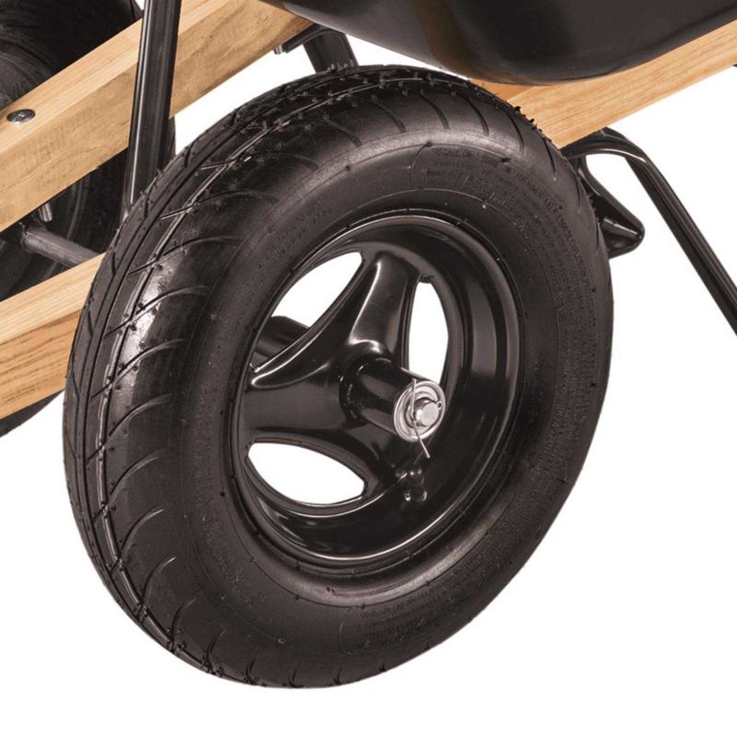 Wheelbarrow, Ace, 10 cu ft Capacity, Poly Tub, 16 in Wheels, Pneumatic Tires - 2