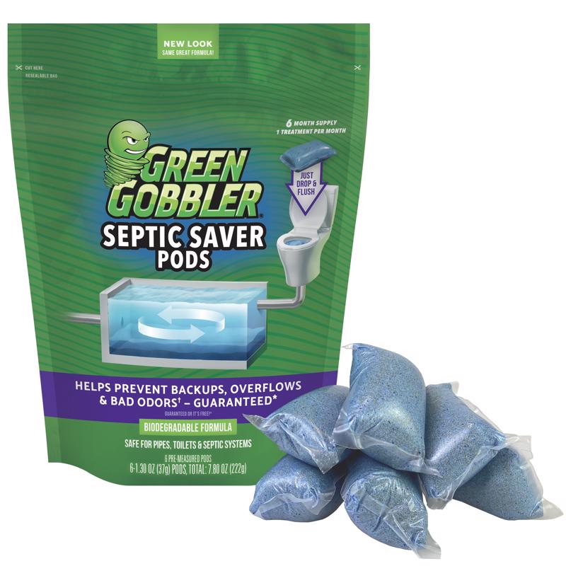 Septic Saver Enzyme Pac, Green Gobbler, Powder, 7.80OZ, 6PK - 4