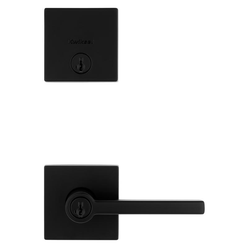 Halifax Combo Lockset with Deadbolt, Kwikset, Lever Handle, Matte Black - 2