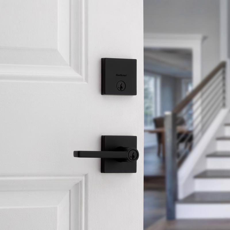 Halifax Combo Lockset with Deadbolt, Kwikset, Lever Handle, Matte Black - 4