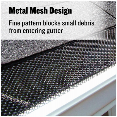 Lock-In Gutter Guard, Amerimax, 3 ft L, Black Steel Mesh - 3