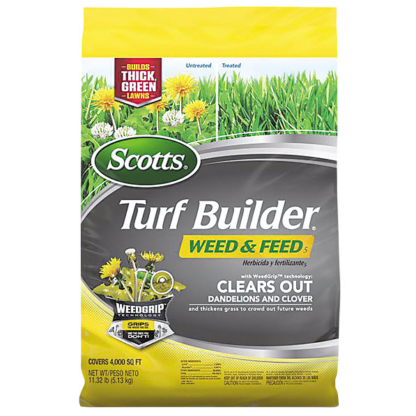 Turf Builder Weed and Feed Fertilizer, Scotts, 26-0-2 N-P-K Ratio - 1
