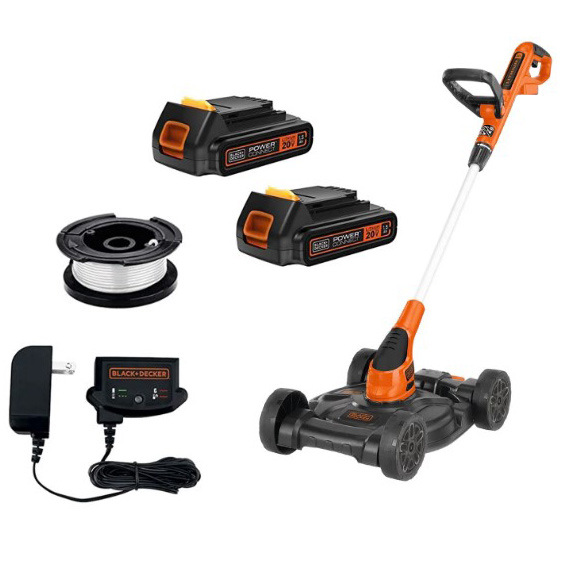 Cordless Compact Mower, Black+Decker, 2 Ah, 20 V, Lithium-Ion, 12 in W Cutting - 2
