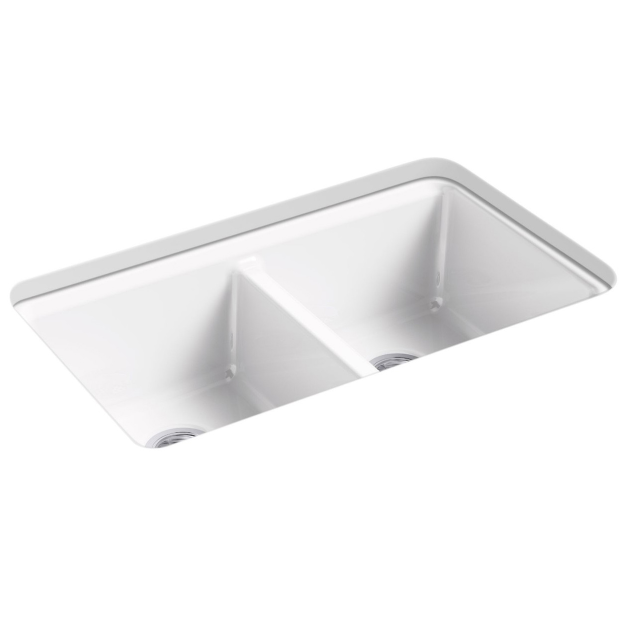 Riverby Kitchen Sink, Kohler, Undermount, 2-Bowl, Cast Iron - 1