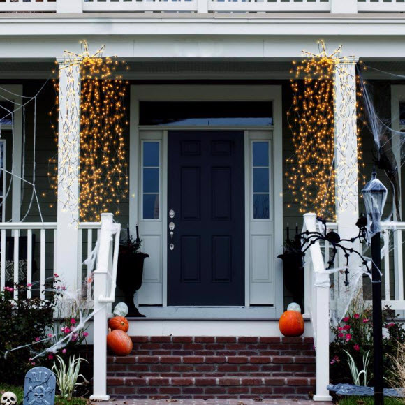 LED Waterfall Lights, Halloween, Big Seed, 450 ct, Orange - 2
