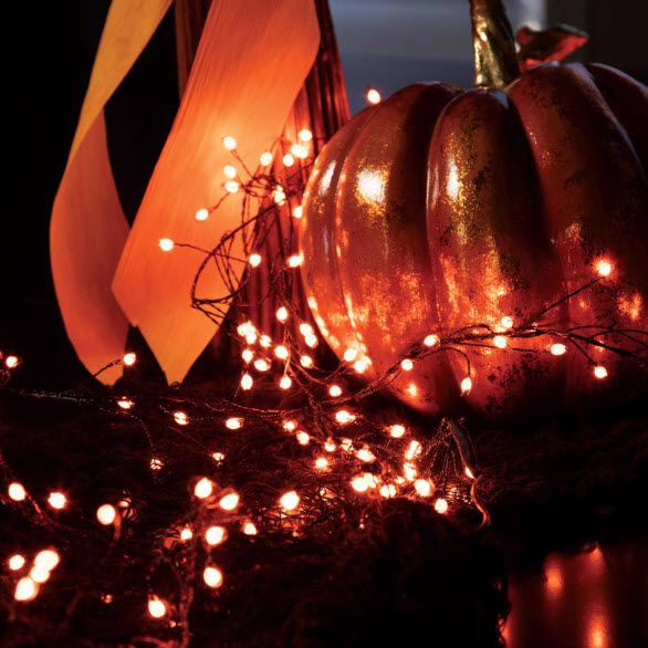 LED String Lights, Halloween, Big Seed Cluster, 250 ct, Orange - 2