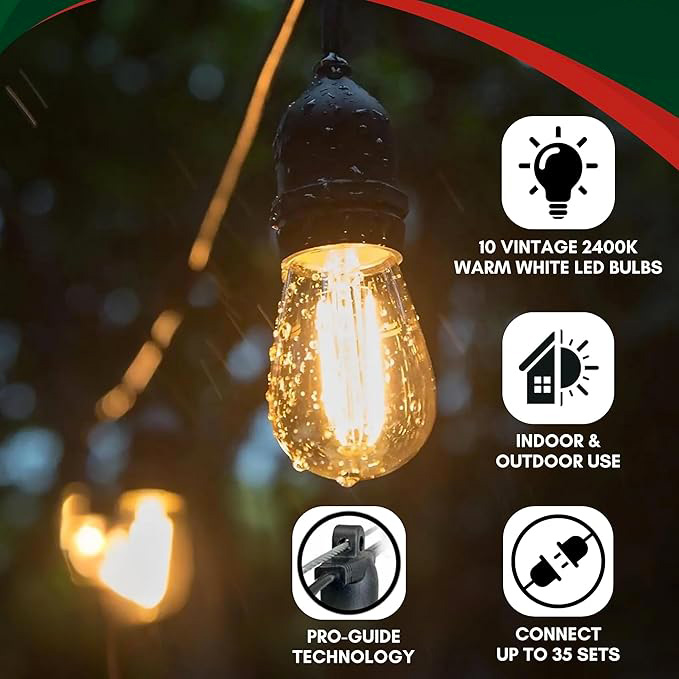 Belle Luci Vintage LED String Light, Holiday Bright Lights, 10 ft L - 2