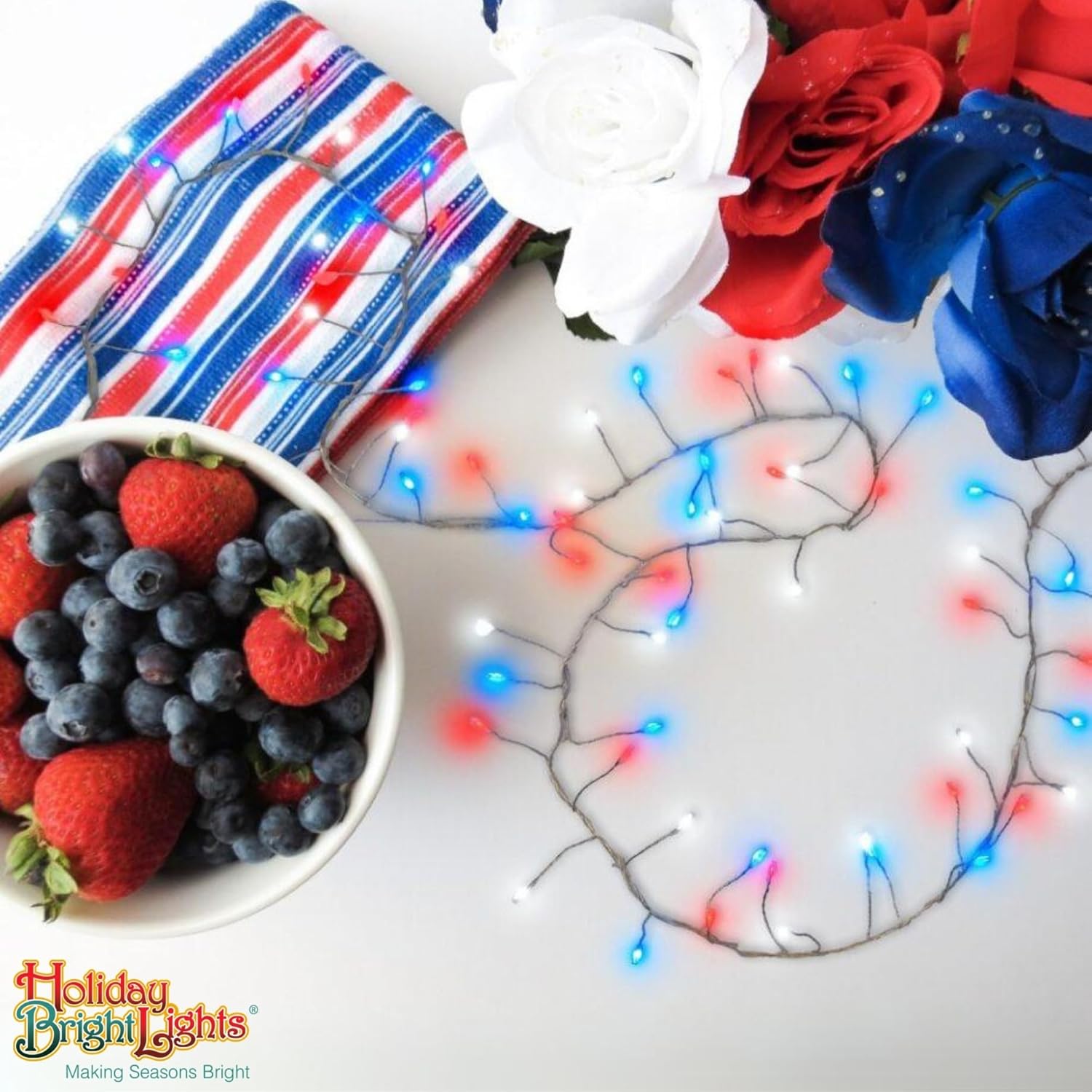 Belle Luci Indoor/Outdoor Garden Lights, Holiday Bright Lights, Red/White/Blue - 2