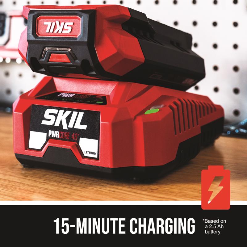 Leaf Blower Kit, Skil, Pwrcore 40 Series, Battery Included, 2.5 Ah, 40 V, Lithium-Ion, 530 cfm Air - 2