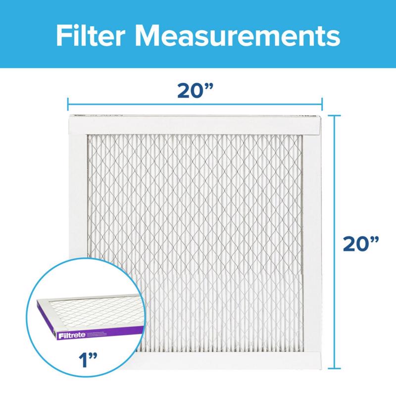 Air Filter, Filtrete, Pleated, MERV 12, MPR 1500, 20 x in 20 x in 1 in - 1
