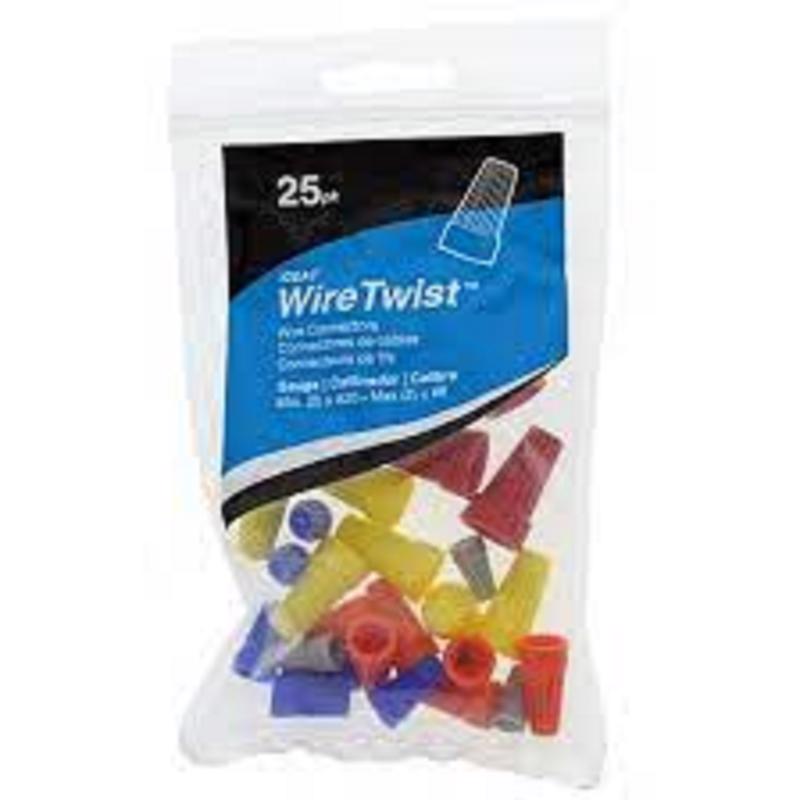 Wire Connector, Ideal, 22 to 12 AWG Wire, Metal/Plastic Housing Material, Assorted, 25pk - 1