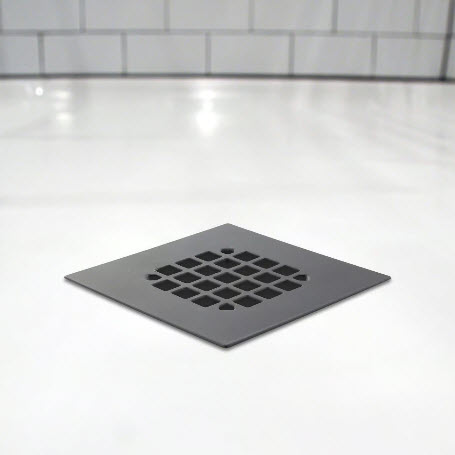 Square Drain Cover, Danco, Stainless Steel, Matte Black - 2