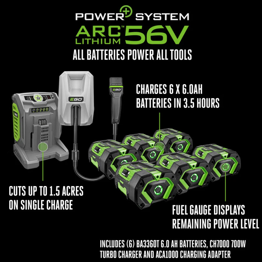 42 in T6 Lawn Tractor Kit, Ego, Power+, Includes 6 Batteries and Charger - 2