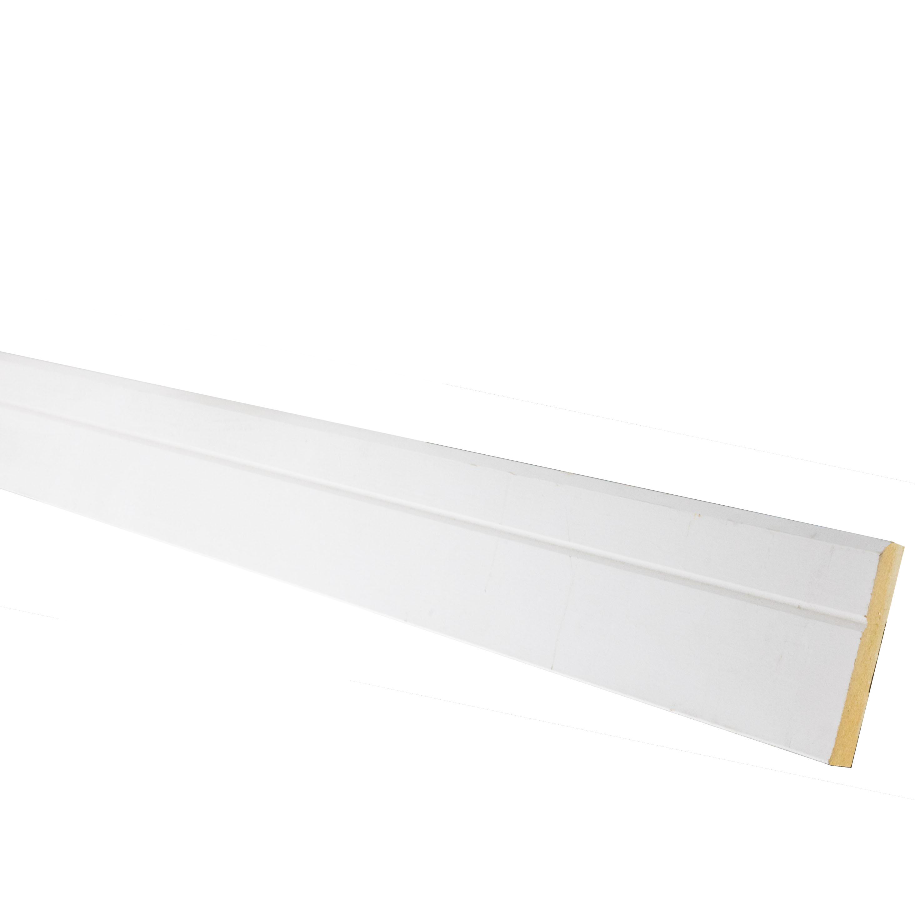 Primed MDF Base Trim, Metrie, Modern, Beveled, 1/2 in thick x 3-1/2 in W, 8 ft L - 1