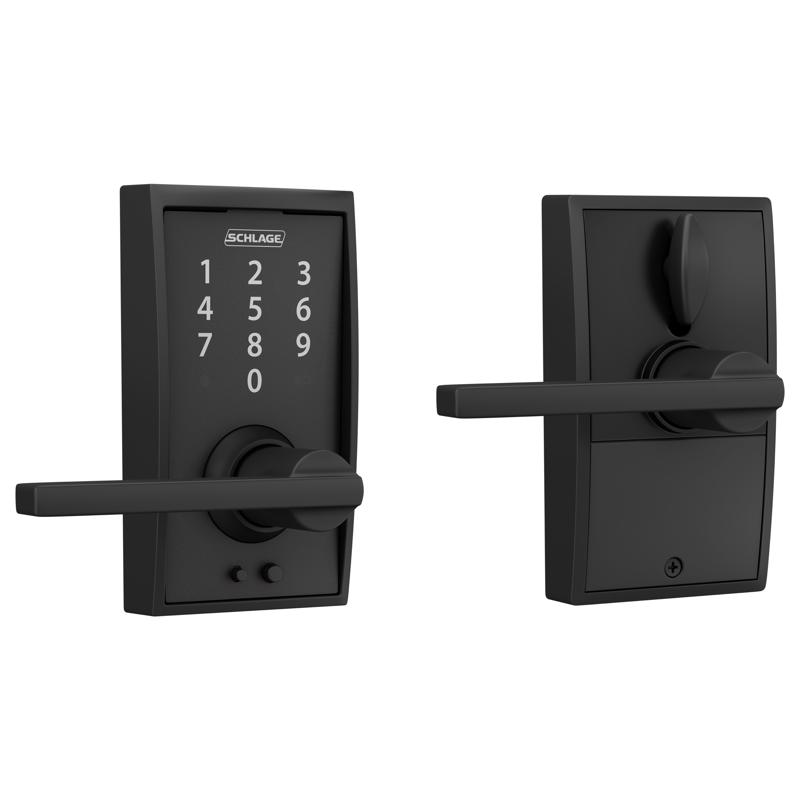 Keyless Century Entry Lock, Schlage, Matte Black - 1