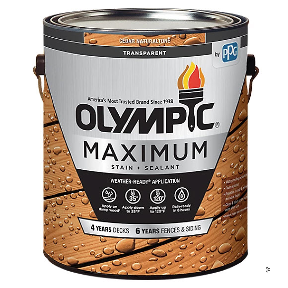 Stain/Sealant, Olympic, Cedar Naturaltone, Liquid, 1 gal - 1