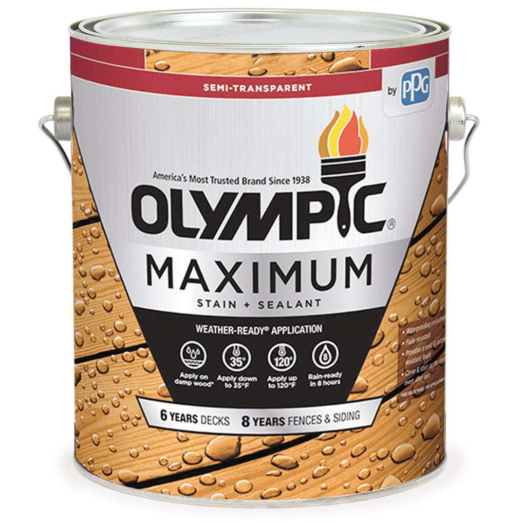Maximum Stain and Sealant 1 gal, Olympic, Semi-Transparent, Neutral Base - 1