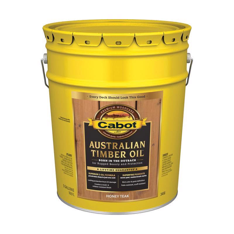 Australian Timber Oil, Cabot, Honey Teak, Liquid, 5 gal - 1