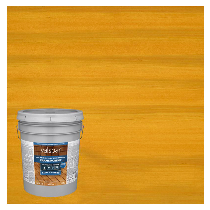 Stain and Sealer, Valspar, Transparent, Cedar Natural, Liquid, 5 gal - 2