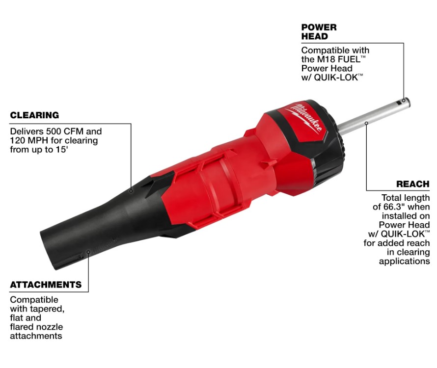 Blower Attachment, Milwaukee, Quik-Lok, Compatible with M18 Fuel - 2