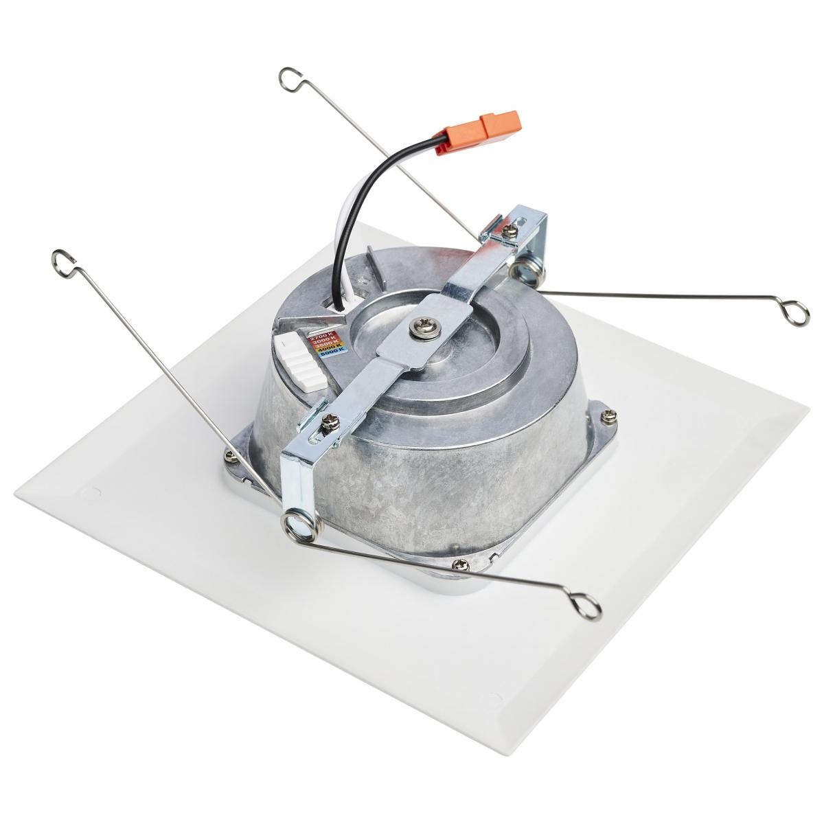 LED Retrofit Downlight, Satco, 5-6 in, Stepped Baffle, 65 Watt Equivalent, Square, 800 Lumens, CCT, White - 2