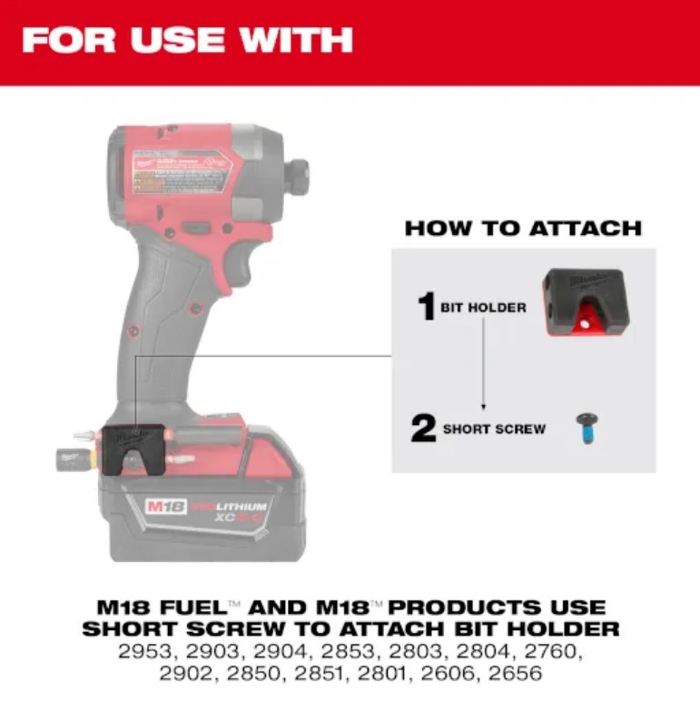 Drill, Milwaukee, Impact Driver Bit Holder Accessory - 3