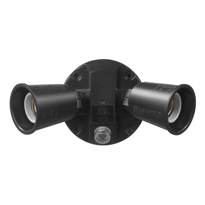Security Light Fixture, Globe, Dusk/Dawn Activation, Black - 2