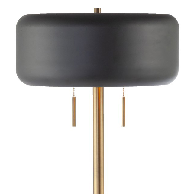 James Floor Lamp, Globe, 58 in H, 2-Light, Black/Gold - 2