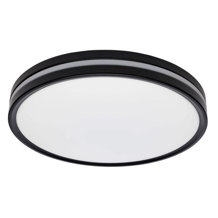 Flush LED Surface Mount Light, Nuvo, 15 in, Built-In Nightlight, Matte Black - 1