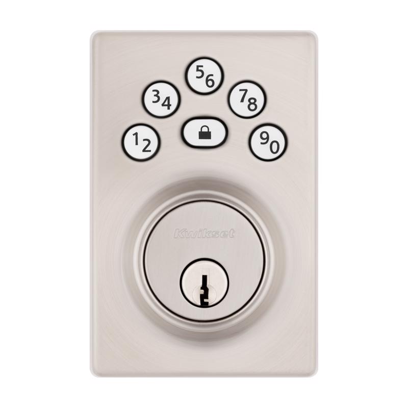 Electronic Deadbolt, Kwikset, Satin Nickel, Zinc - 2