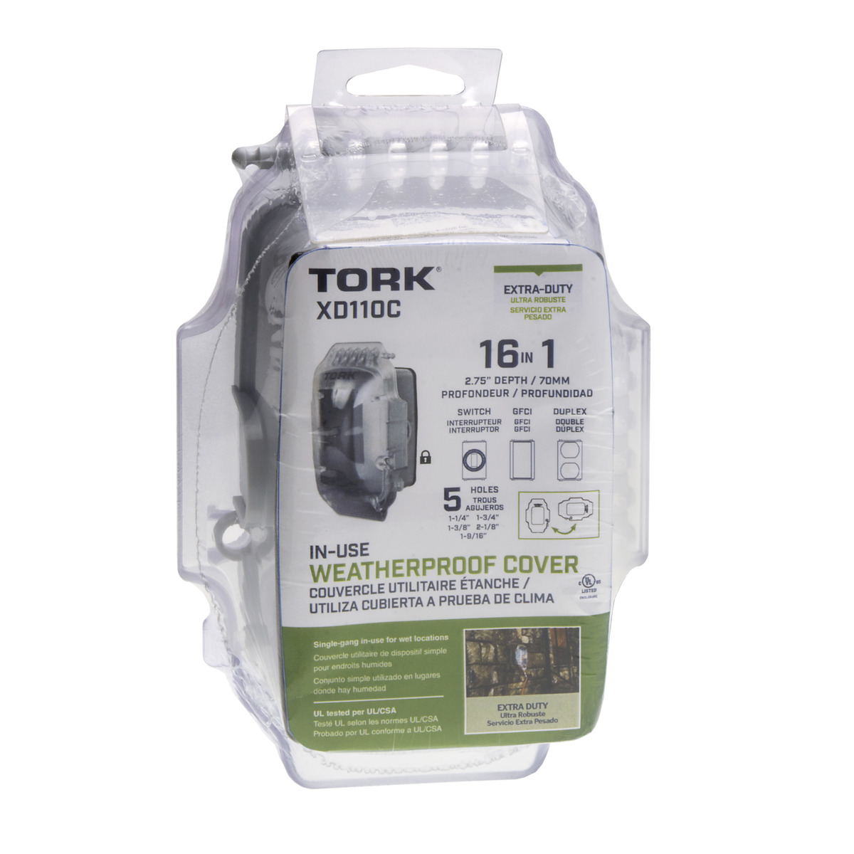 Tork Turtle Extra-Duty In-Use Weatherproof Outlet Cover, Nsi, 1-Gang, 2.75