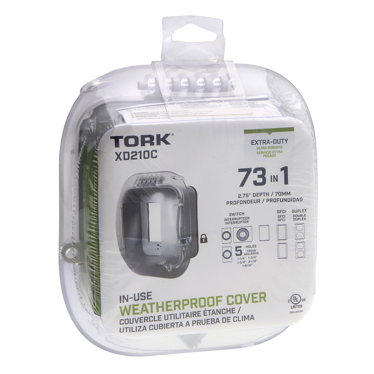 Tork Turtle Extra-Duty In-Use Weatherproof Outlet Cover, Nsi, 2-Gang, 2.75&Prime; Deep - 2