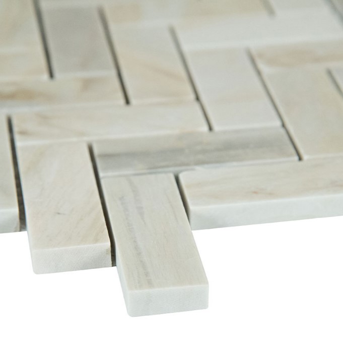 Angora Mosaic Tile, Msi, Stone, Herringbone - 3