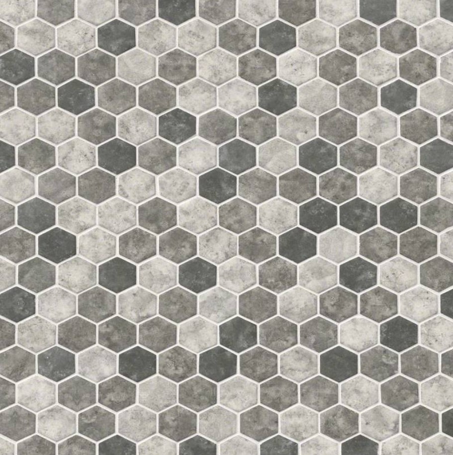 Urban Tapestry Mosaic Tile, Msi, Ceramic Porcelain, Hexagon, 12 in L, 13 in W - 2