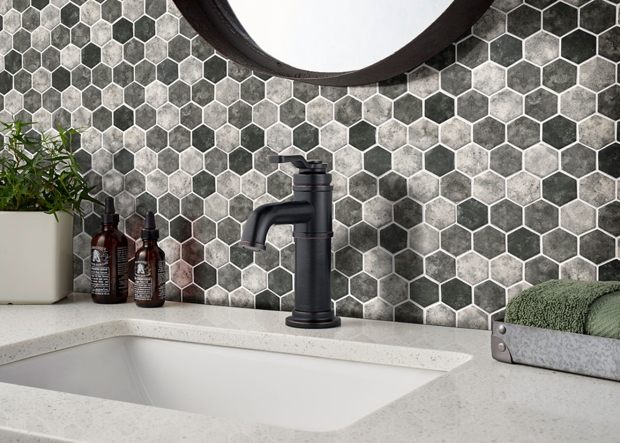 Urban Tapestry Mosaic Tile, Msi, Ceramic Porcelain, Hexagon, 12 in L, 13 in W - 3